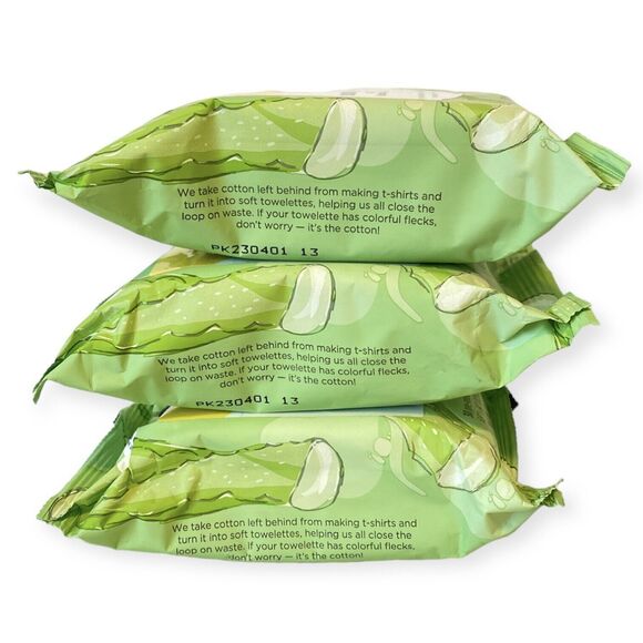 BURT'S BEES Sensitive Skin Facial Cleansing Towelettes 3 PACKS Aloe Soothing - Picture 4 of 5